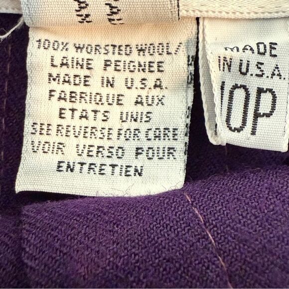 Vintage Talbots Purple Worsted Wool Pleated Midi Skirt 10P (26" Waist) - Picture 5 of 8